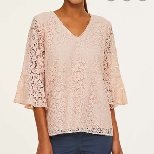 LOFT Pale Pink Laced Blouse